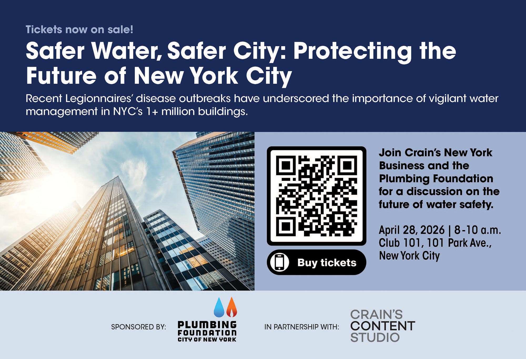 Recent Legionnaires disease outbreaks have underscored the importance of vigilant water management in NYC's 1+ million buildings, CNYB - Plumbing Foundation WEBINAR 28 April 2026